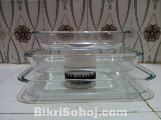 3 pcs oven proof glass serving Dish set